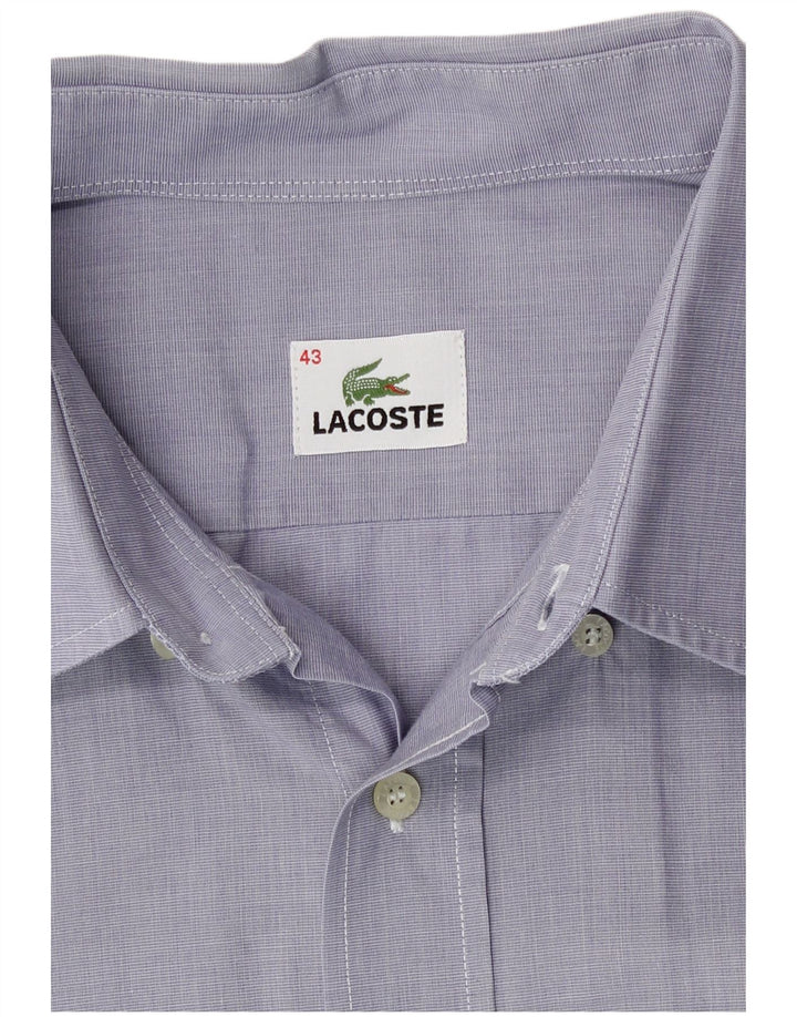 Lacoste Herren Kurzarmhemd Größe 43 Große blaue Baumwolle