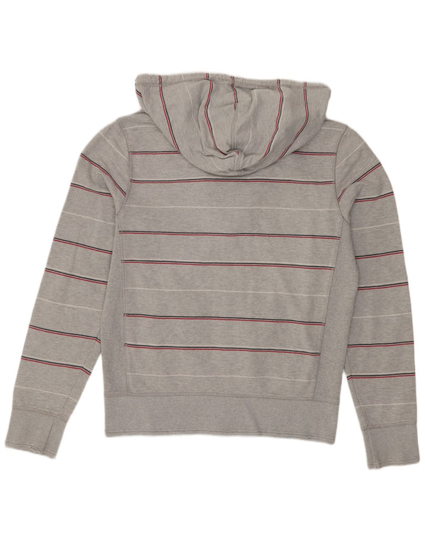 Tommy Hilfiger Womens Graphic Zip Hoodie Pullover UK 14 Mittelgrau gestreift