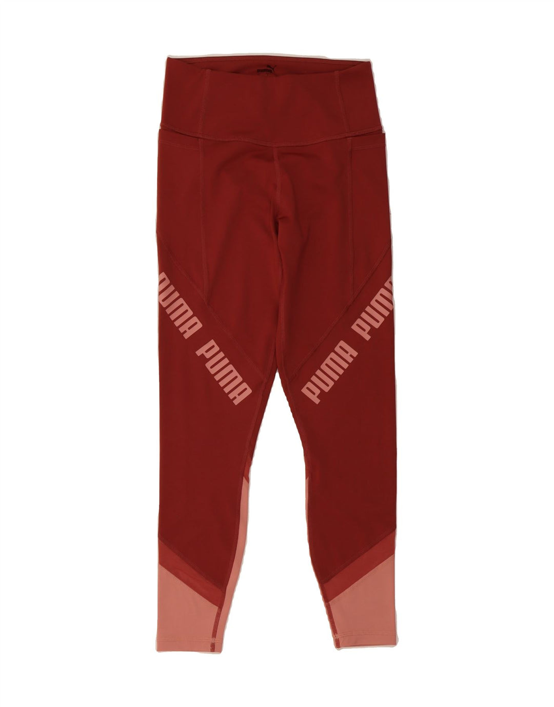 PUMA Womens Graphic Leggings UK 10 Small  Red Colourblock Polyester Vintage Puma and Second-Hand Puma from Messina Hembry 