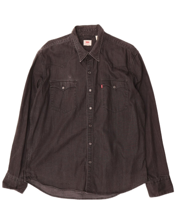 Levi's Herren-Jeanshemd XL aus schwarzer Baumwolle