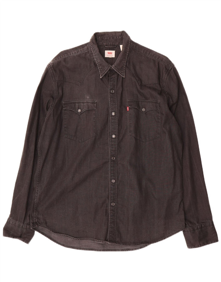 Levi's Herren-Jeanshemd XL aus schwarzer Baumwolle