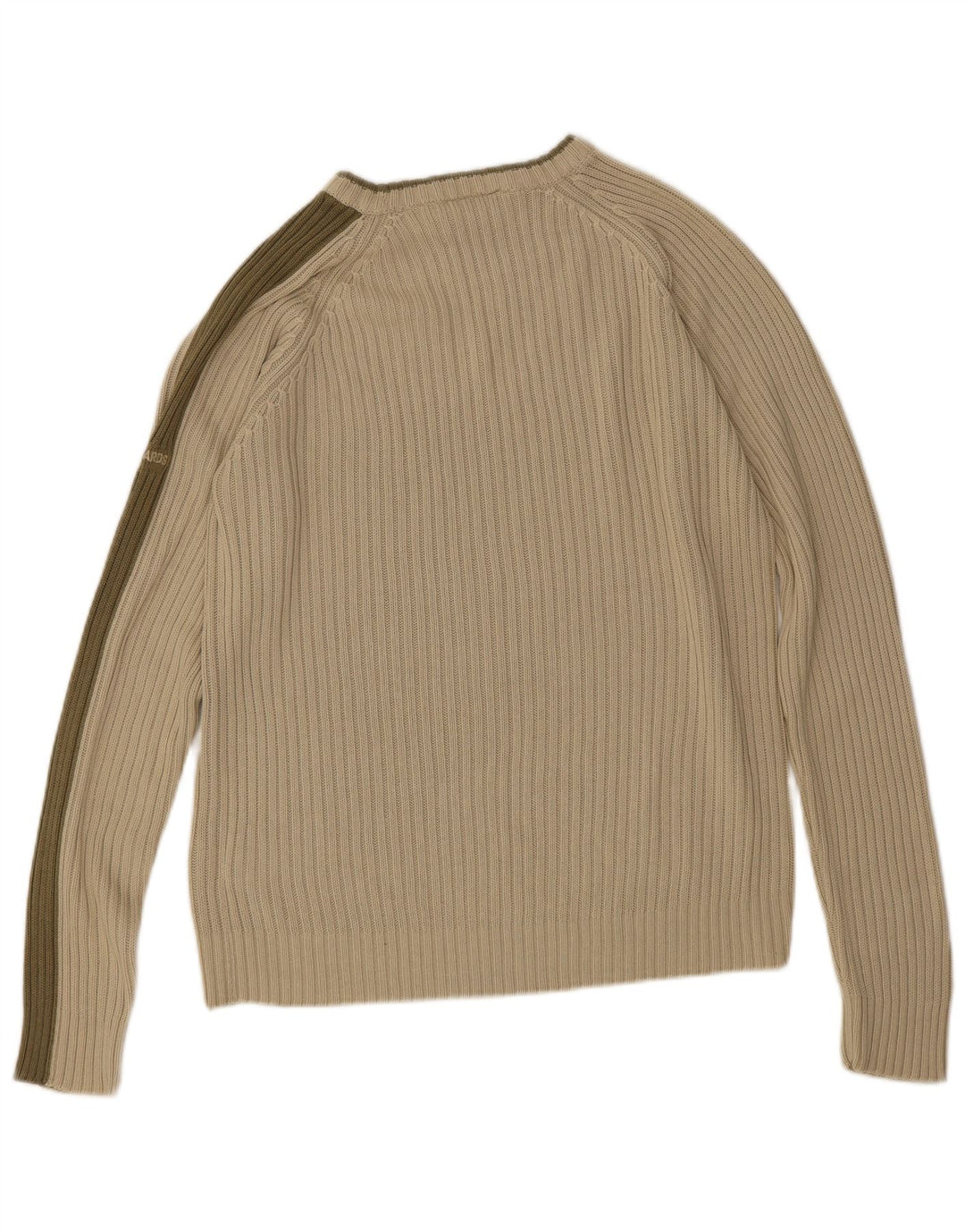 Vintage Herren-Pullover mit U-Boot-Ausschnitt, mittelgrün gestreift