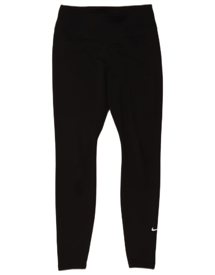 Nike Damen Dri Fit Leggings UK 14 Mittelschwarzes Polyester
