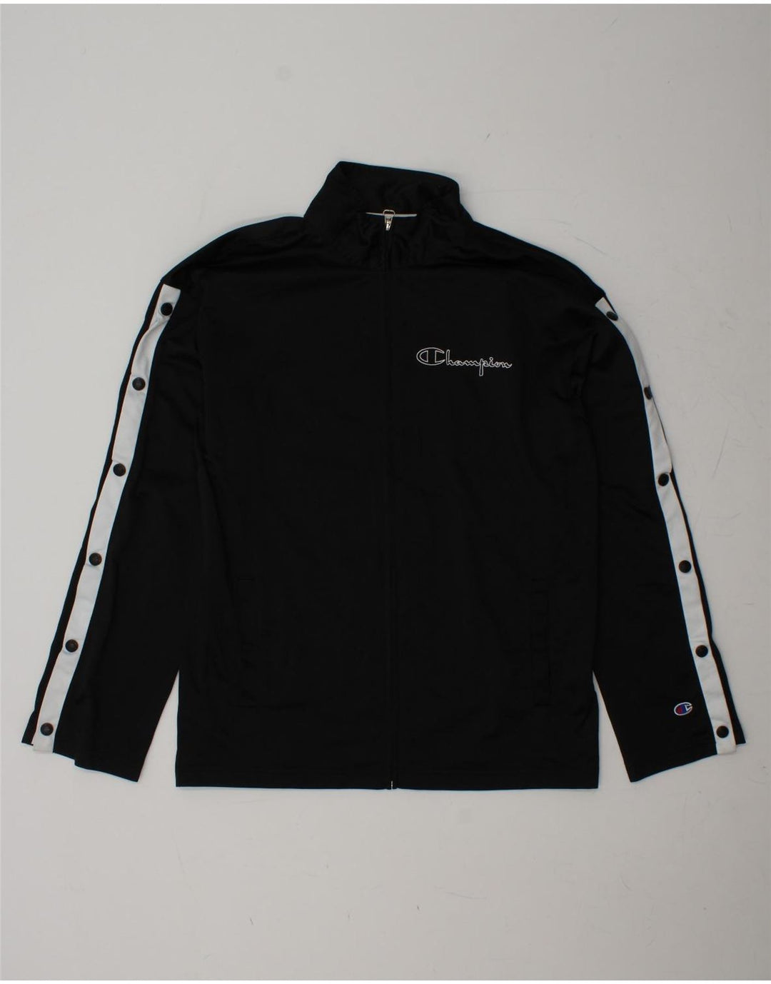 CHAMPION Herren-Trainingsanzugoberteil mit Grafik, Mittelschwarz, Farbblock