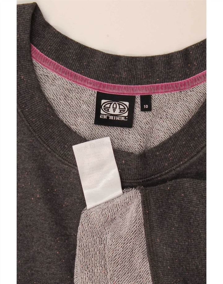 Animal Damen-Sweatshirt-Pullover, Gr. 10, klein, grau gefleckt