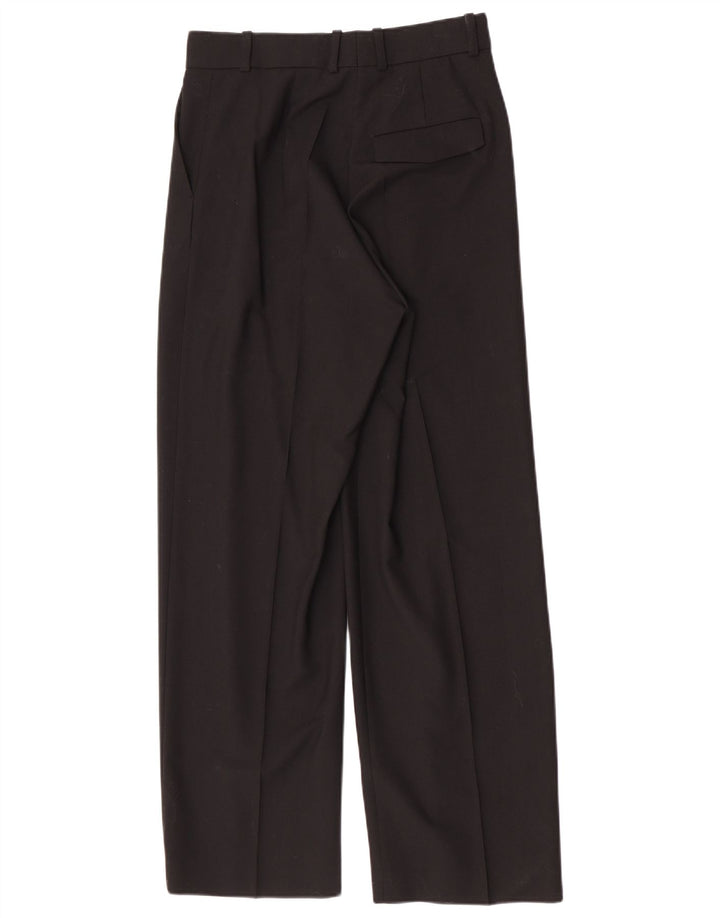 Vintage Damen gerade Anzughose EU 38 Medium W28 L30 Schwarz Polyester