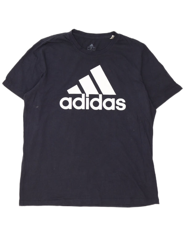 Adidas Herren Grafik T-Shirt Top XL Marineblau Baumwolle