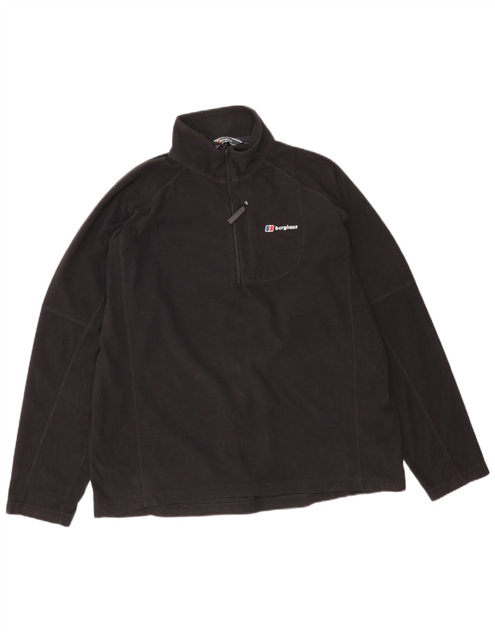 Berghaus Herren-Fleecepullover mit Reißverschluss, XL, Schwarz, Polyester