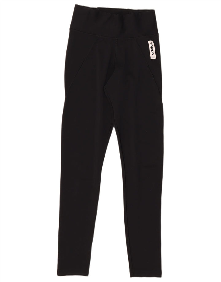 ADIDAS Damen Climalite Leggings UK 4/6 XS Schwarz Polyester