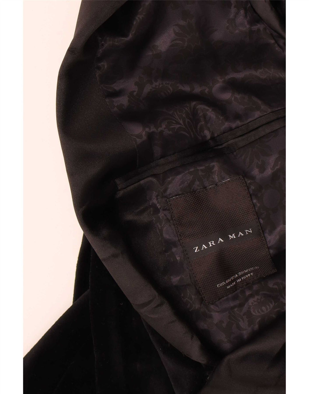 Zara Herren-Blazer mit 2 Knöpfen, EU 48, mittelschwarze Baumwolle