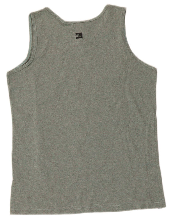 Quiksilver Mens Graphic Vest Top Small Grüne Baumwolle