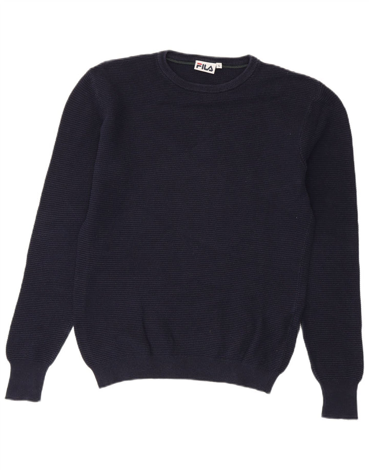 FILA Herren-Pullover mit Rundhalsausschnitt, Größe S, marineblaue Baumwolle