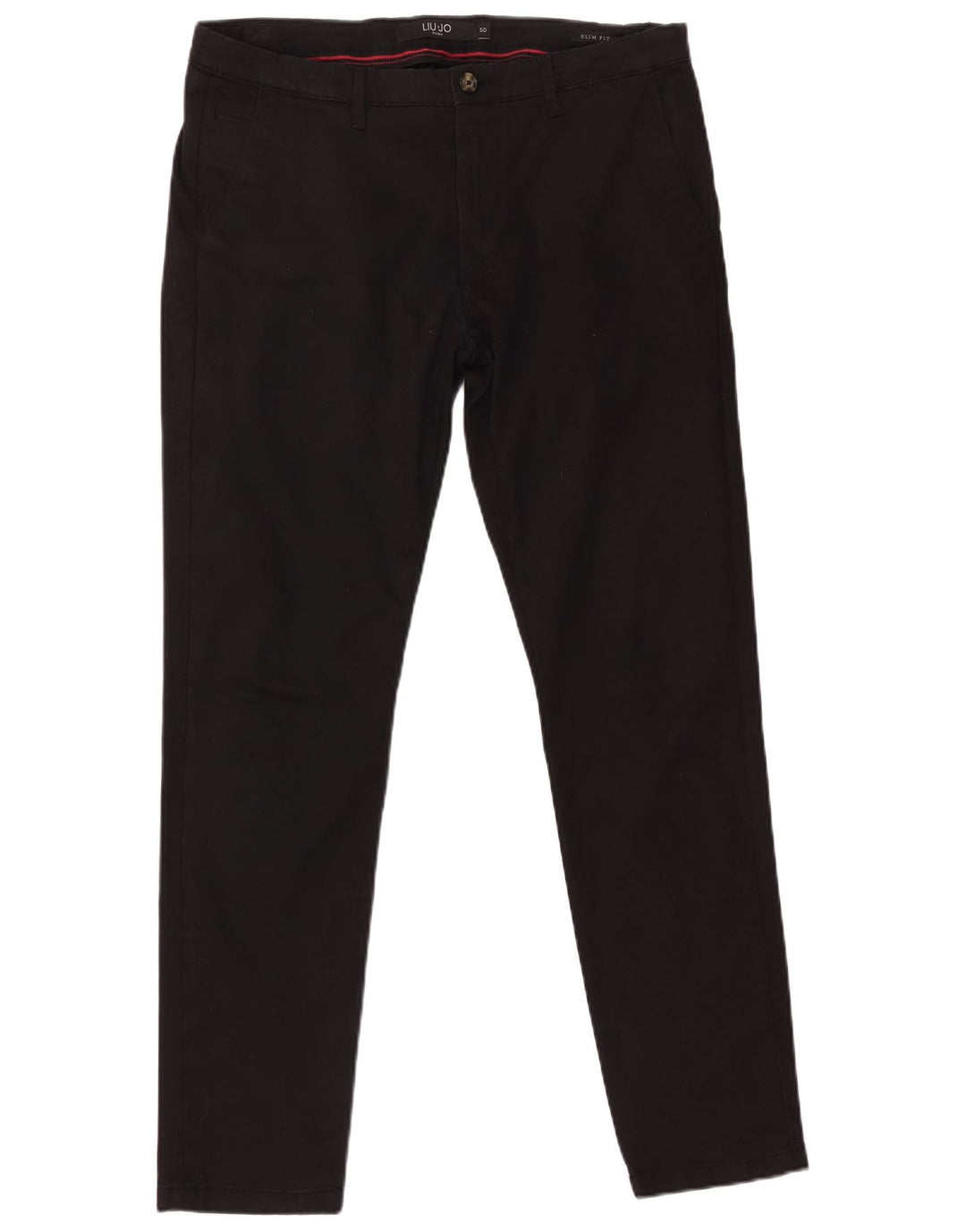 LIU JO Herren Uomo Slim Fit Chinohose IT 50 Large W36 L32 Schwarze Baumwolle
