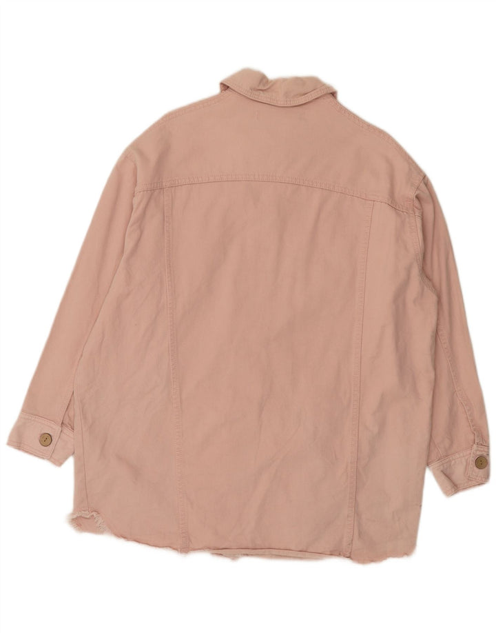 Übergroßes Jeanskleid von Zara für Damen, Gr. 10, Größe S, rosa, Baumwolle