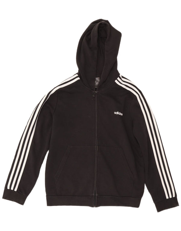ADIDAS Damen-Pullover mit Kapuze, übergroß, mit Reißverschluss, UK, 24/26, 2XL, schwarze Baumwolle
