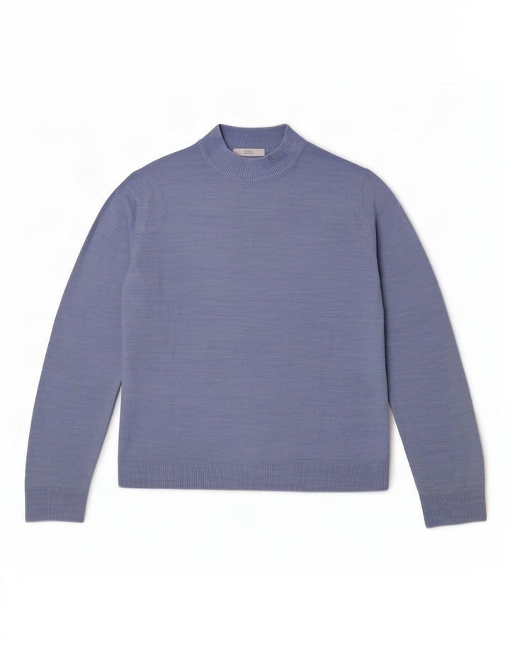 Marks & Spencer Rollkragenpullover für Damen, Gr. 14, Größe L, Blau meliert