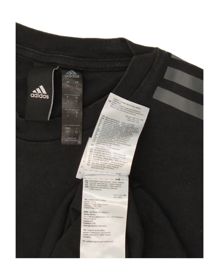 ADIDAS Mens T-Shirt Top Small Black Cotton Vintage Adidas and Second-Hand Adidas from Messina Hembry 