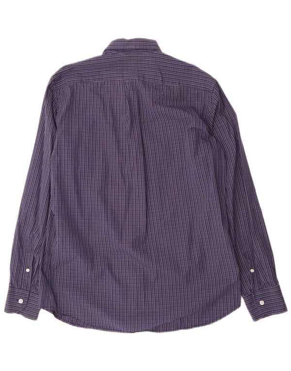 Harmont & Blaine Mens Regular Fit Shirt Large Blue Check Cotton