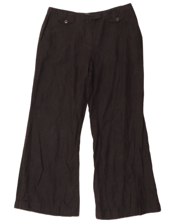 Marks & Spencer Damen Flare Freizeithose UK 14 Large W32 L30 Schwarz