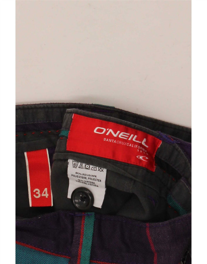 O'Neill Herren-Chinoshorts W34, großes, mehrfarbig kariertes Polyester
