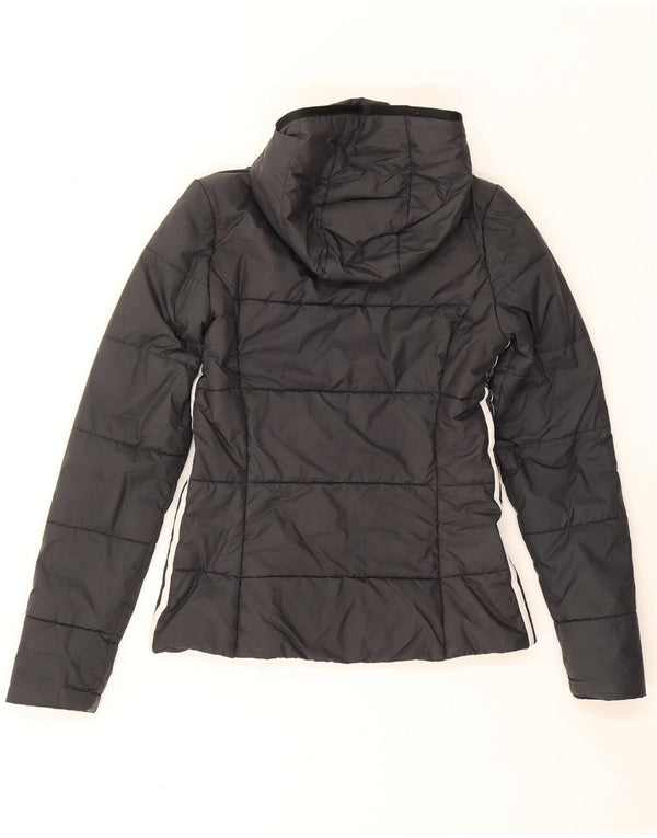 Adidas Damen Kapuzenjacke, gepolstert, UK 6, XS, Schwarz, Polyester