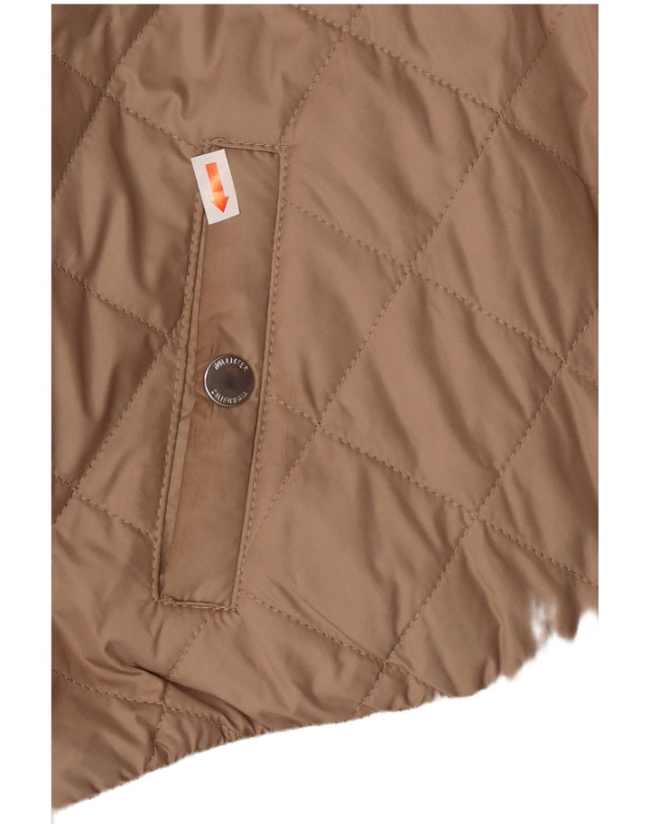 HOLLISTER Damen Steppjacke mit Kapuze UK 10 Small Beige Polyester