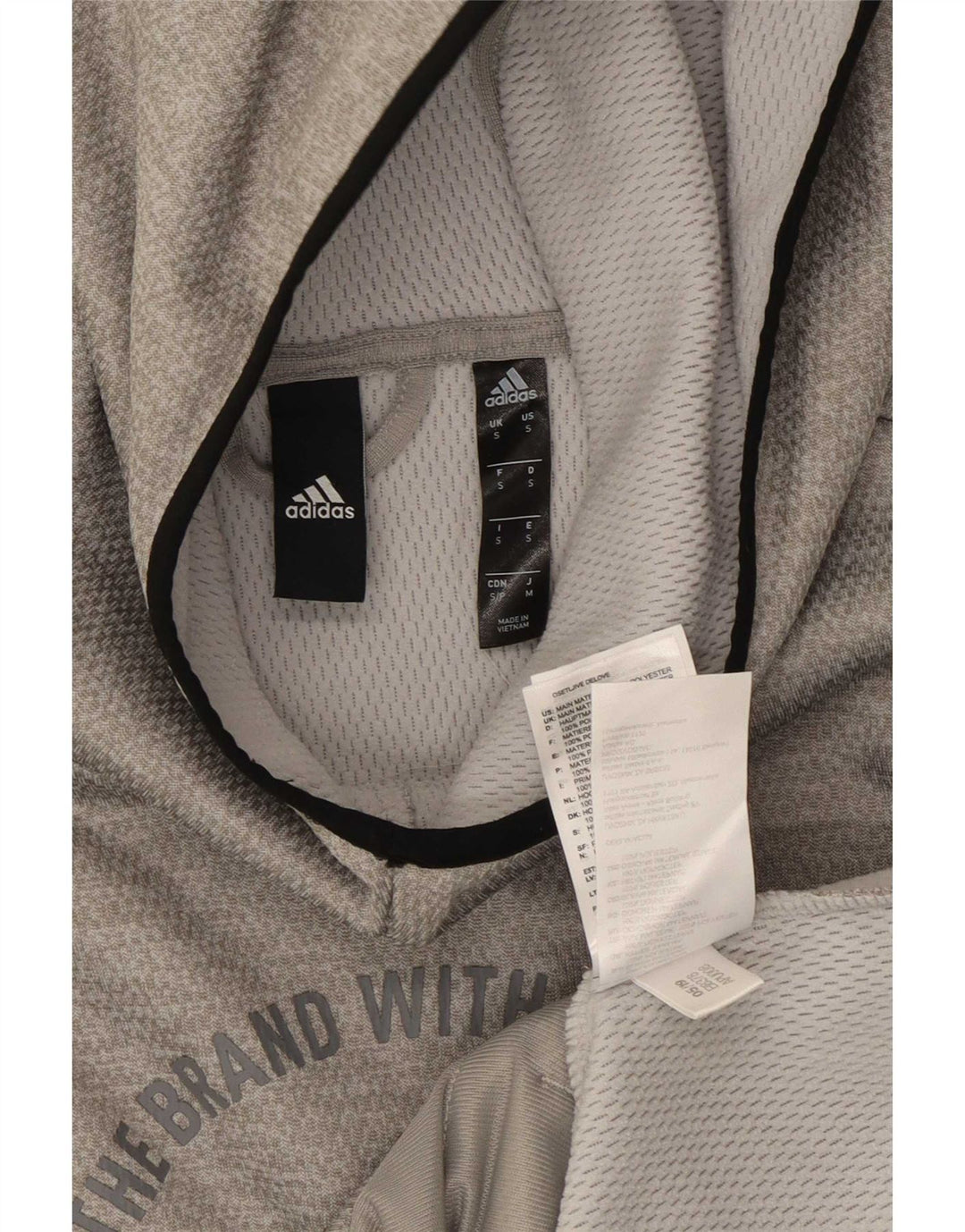 Adidas Herren Graphic Hoodie Pullover Small Grau Polyester