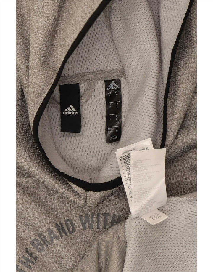 Adidas Herren Graphic Hoodie Pullover Small Grau Polyester