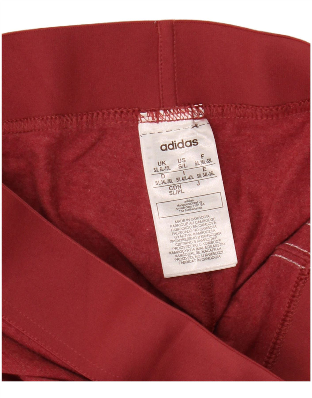 ADIDAS Damen Leggings UK 8/10 Small Burgund Baumwolle