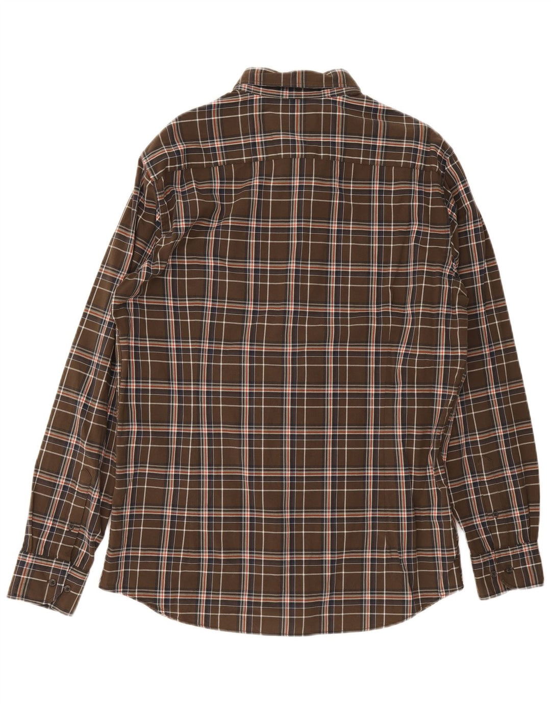 Massimo Dutti Herrenhemd XL, braun kariert, Baumwolle