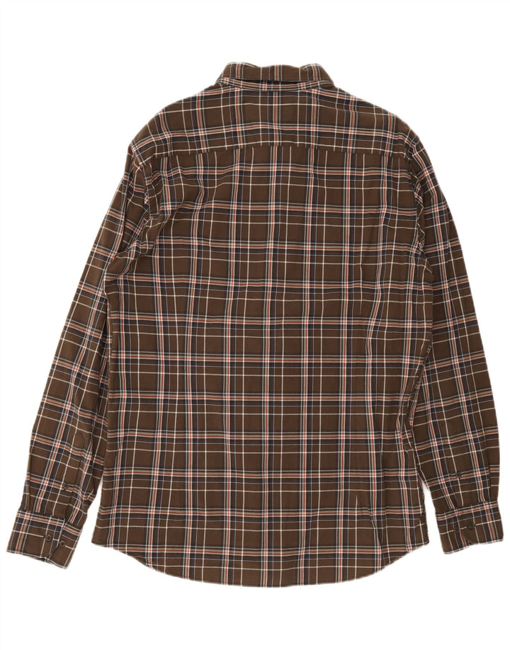 Massimo Dutti Herrenhemd XL, braun kariert, Baumwolle