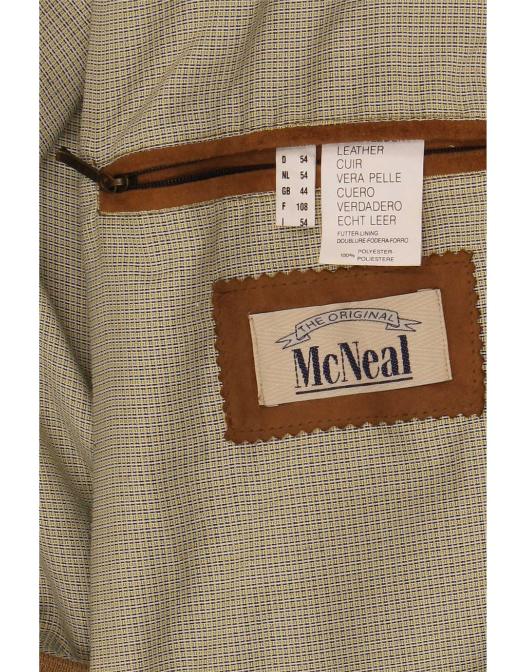 McNeal Herren Wildleder Bomberjacke UK 44 2XL Beige Leder