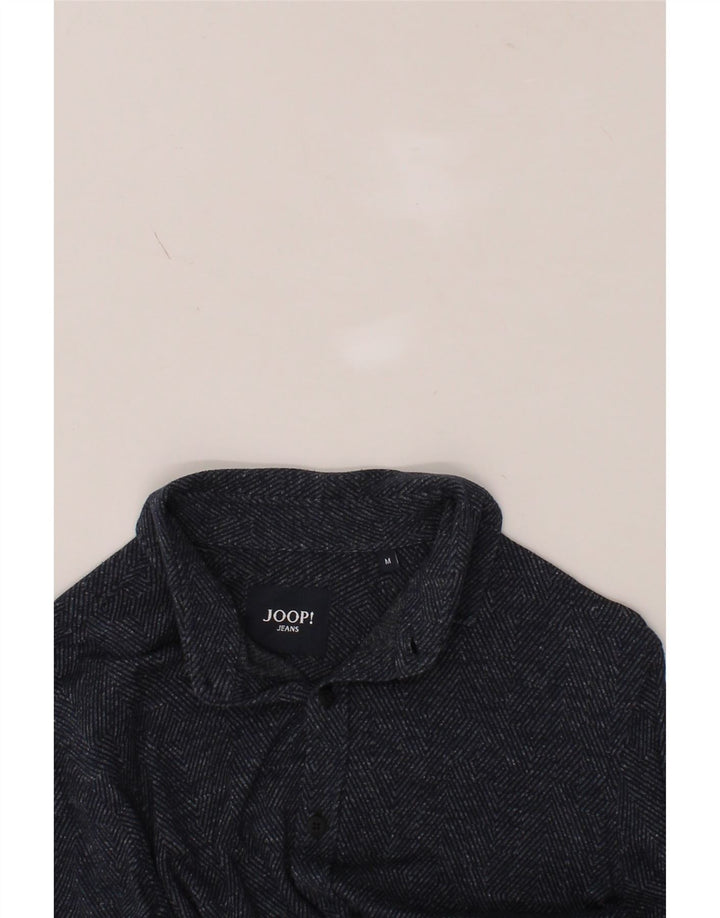 JOOP Mens Shirt Medium Navy Blue Herringbone Cotton Vintage Joop and Second-Hand Joop from Messina Hembry 