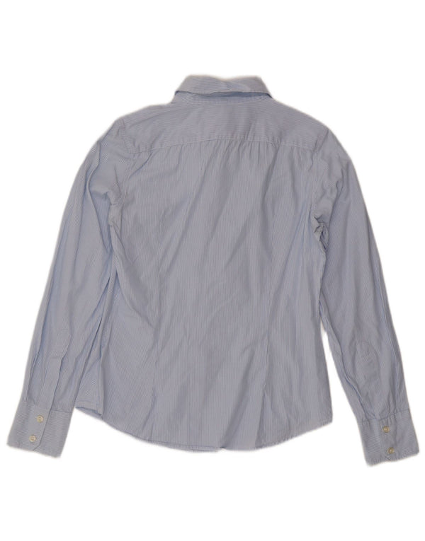 Benetton Damen-Hemd UK 12 Mittelblau gestreift