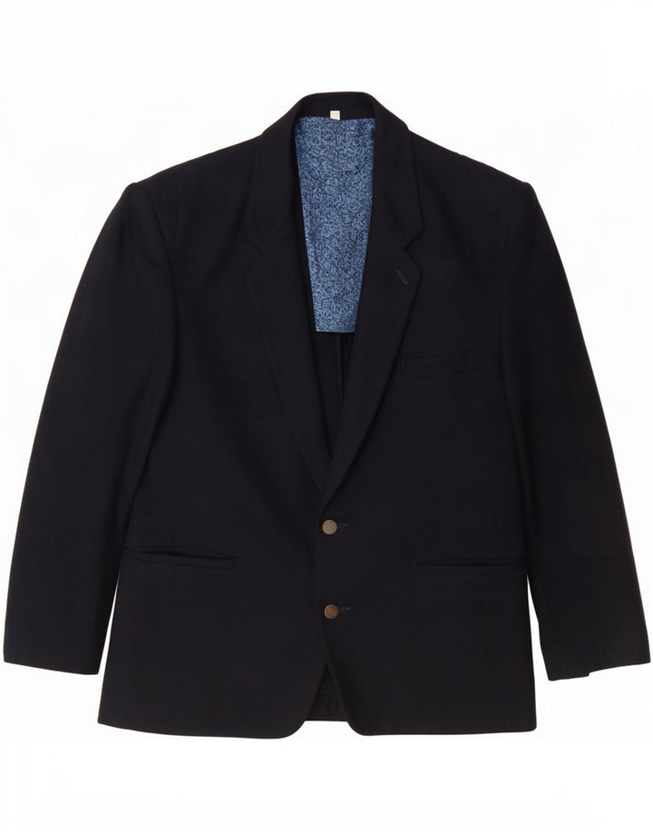 Pollini Herren-Blazer mit 2 Knöpfen, UK 38, mittelmarineblaue Wolle