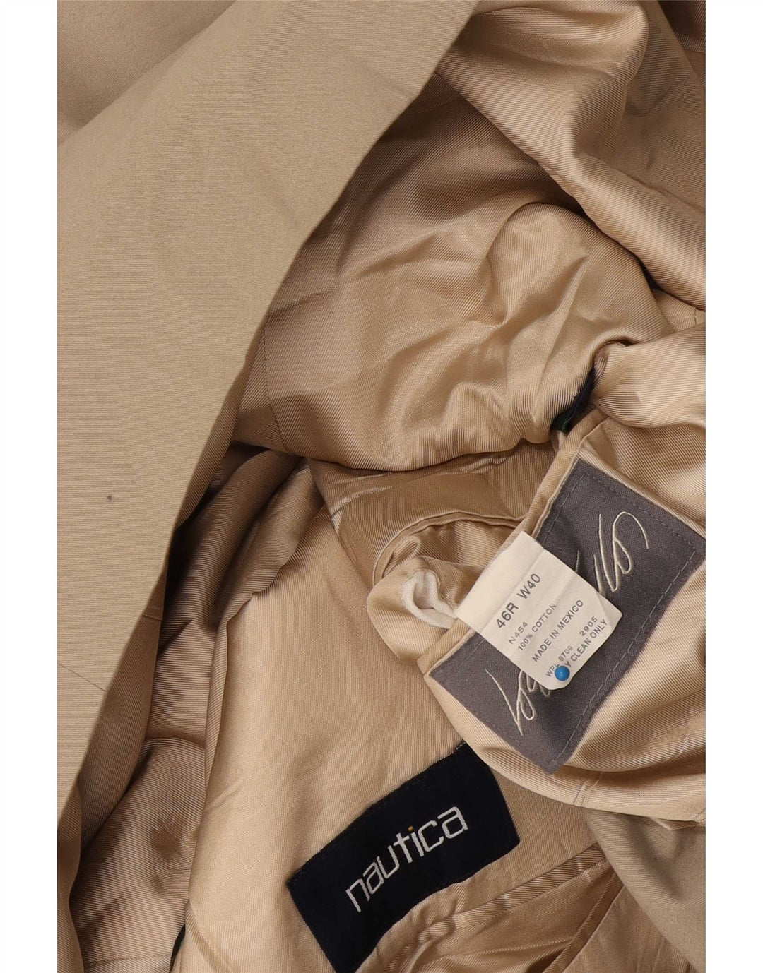Nautica Herren-Blazer mit 2 Knöpfen, UK 46, 3XL, beige Baumwolle