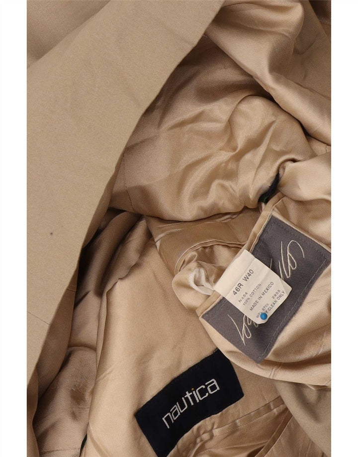Nautica Herren-Blazer mit 2 Knöpfen, UK 46, 3XL, beige Baumwolle