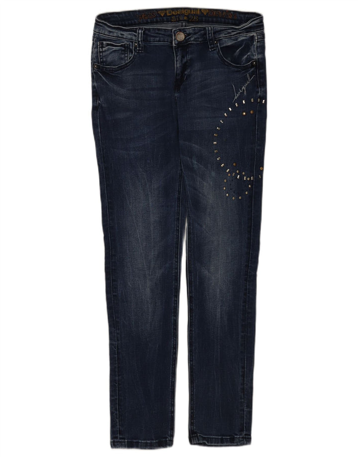 Desigual Damen Skinny Jeans W28 L28 Blau