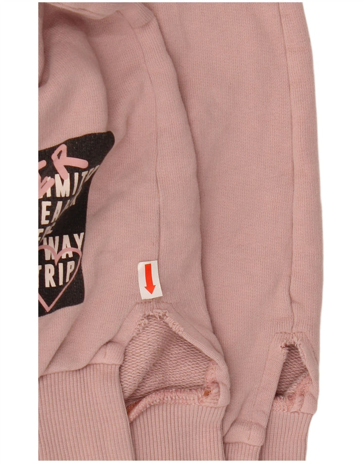 BENETTON Damen Grafik-Sweatshirt-Pullover UK 16 Large Pink