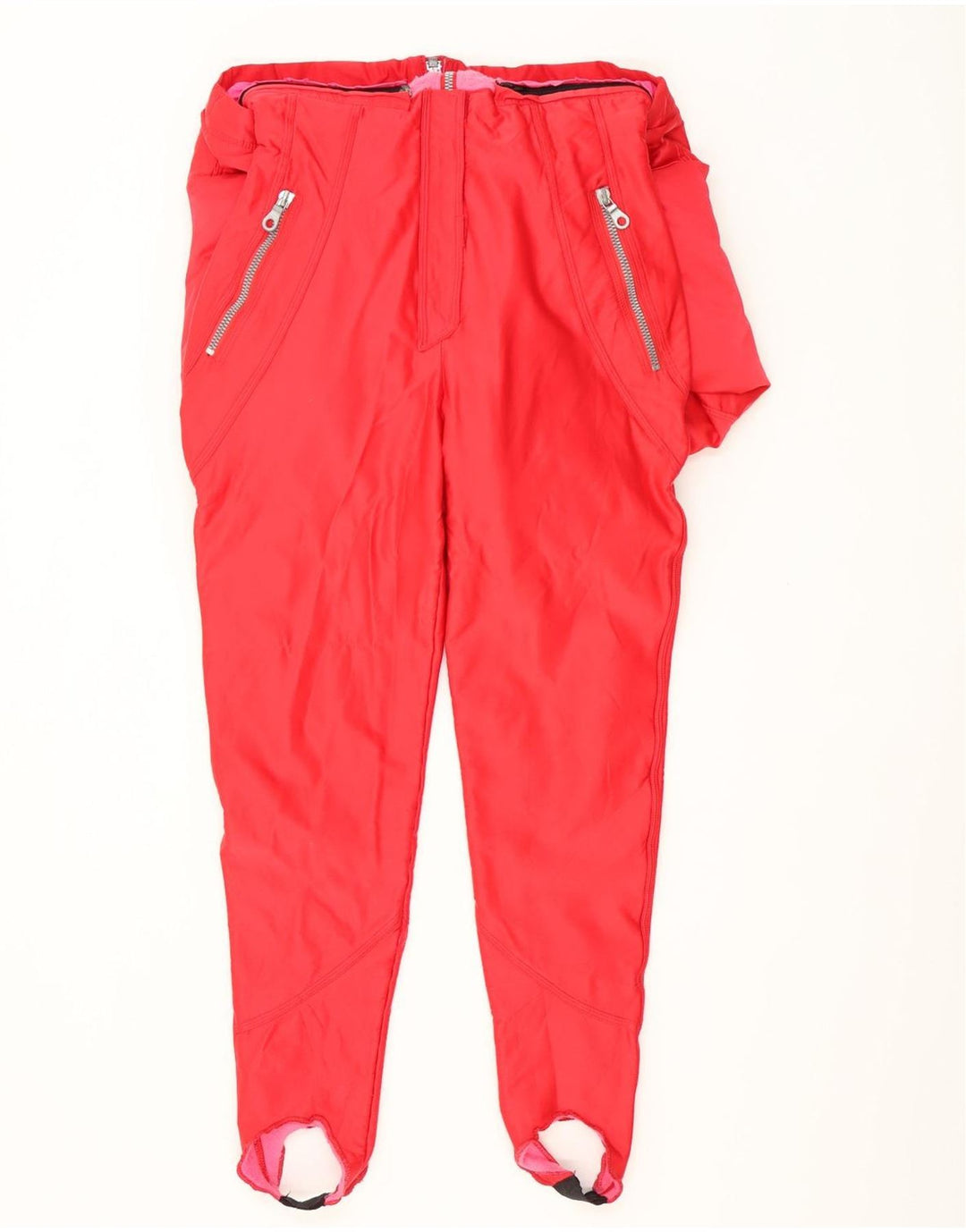 Vintage Damen Skioverall UK 12 Mittelrot