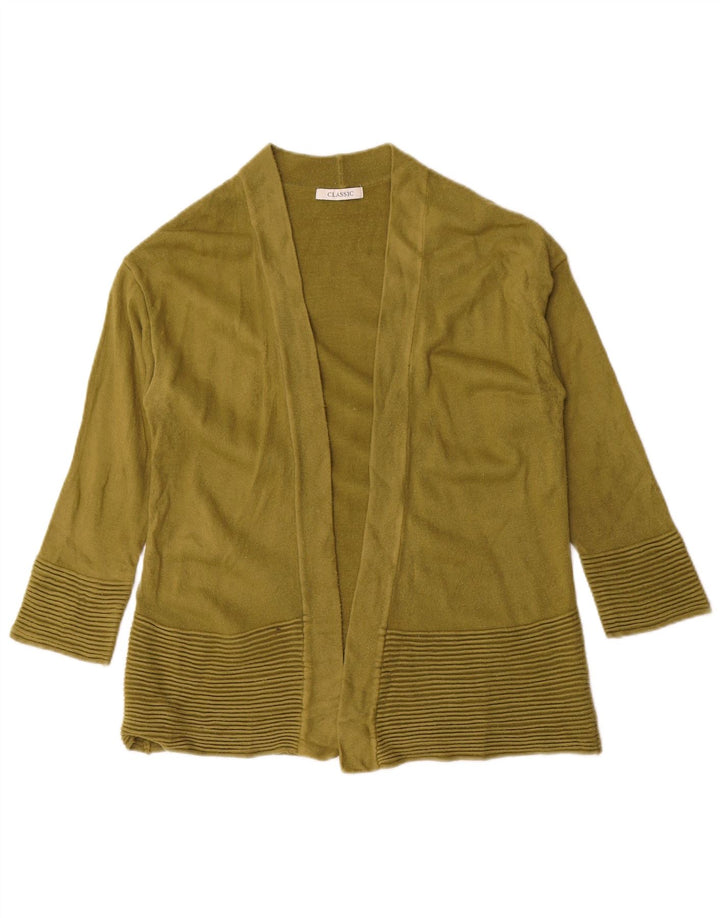 Marks & Spencer Damen-Cardigan mit 3/4-Ärmeln, offen, Gr. 14, mittleres Khaki