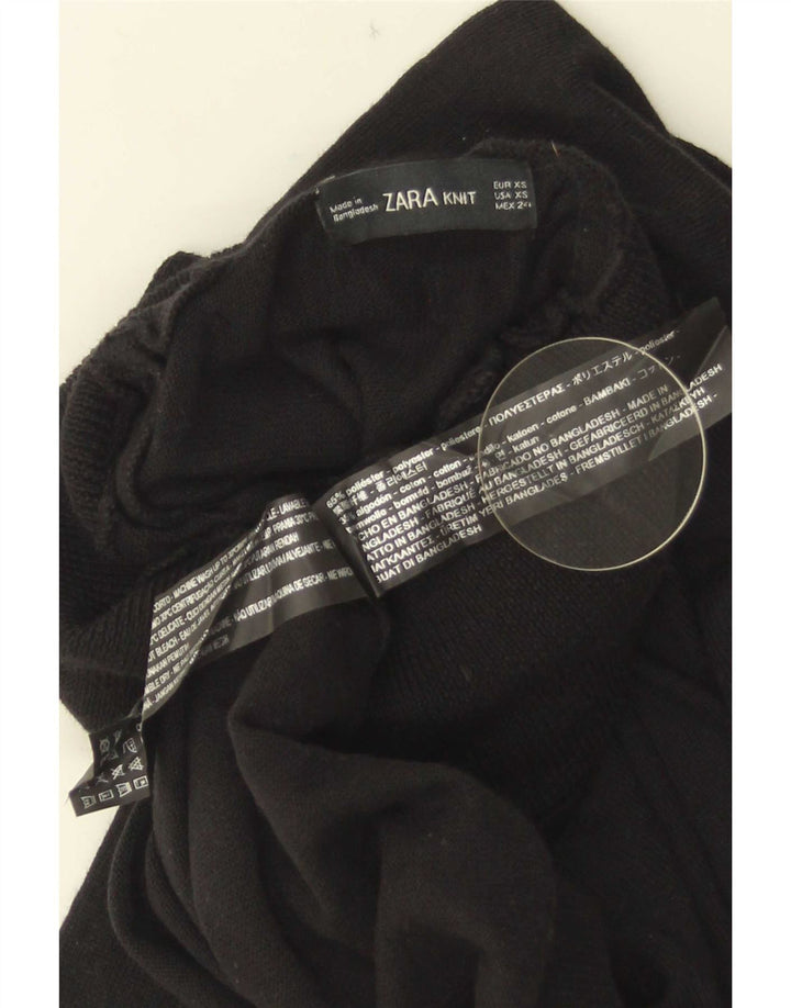 Zara Damen-Pullover mit Rollkragen, Gr. 6, XS, Schwarz, Polyester