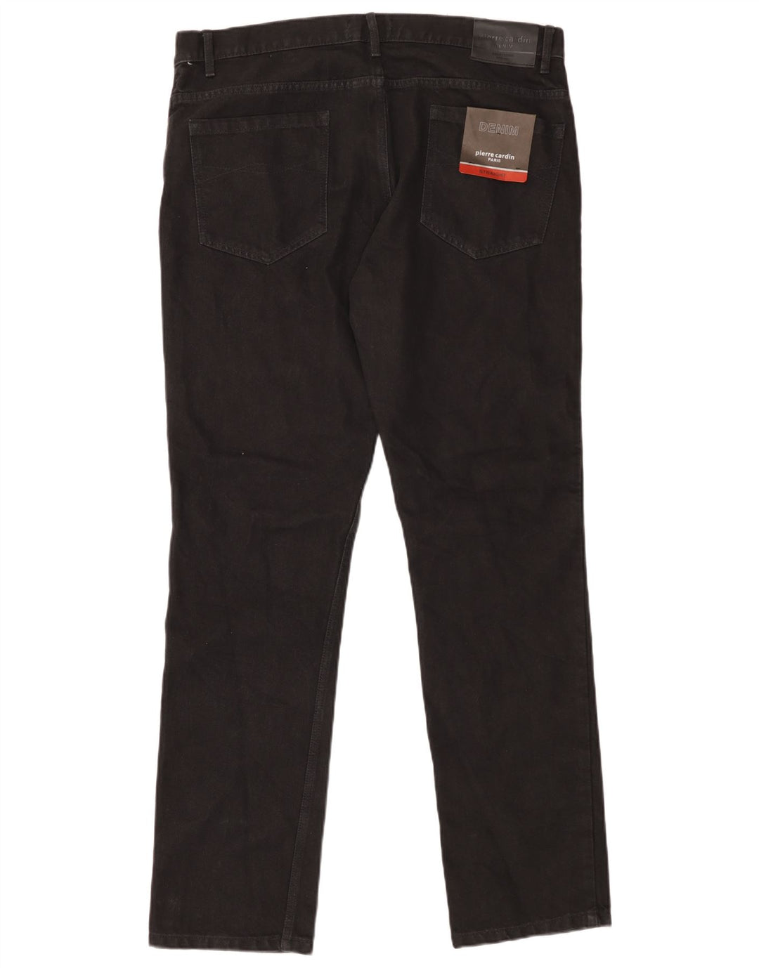 PIERRE CARDIN Herren Paris Straight Jeans W38 L34 Schwarze Baumwolle