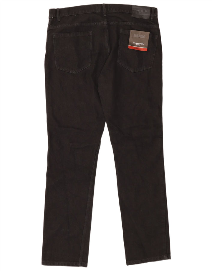 PIERRE CARDIN Herren Paris Straight Jeans W38 L34 Schwarze Baumwolle