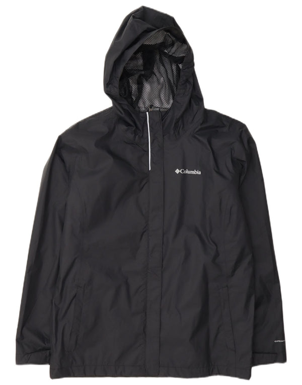 Columbia Mädchen Omni-Tech Regenjacke mit Kapuze, 15–16 Jahre, XL, Marineblau, Nylon