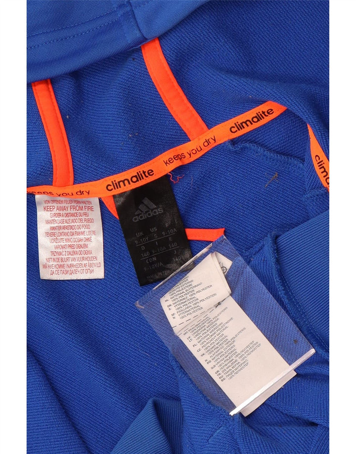 ADIDAS Climalite Zip Hoodie-Pullover für Jungen, 9–10 Jahre, blauer Farbblock
