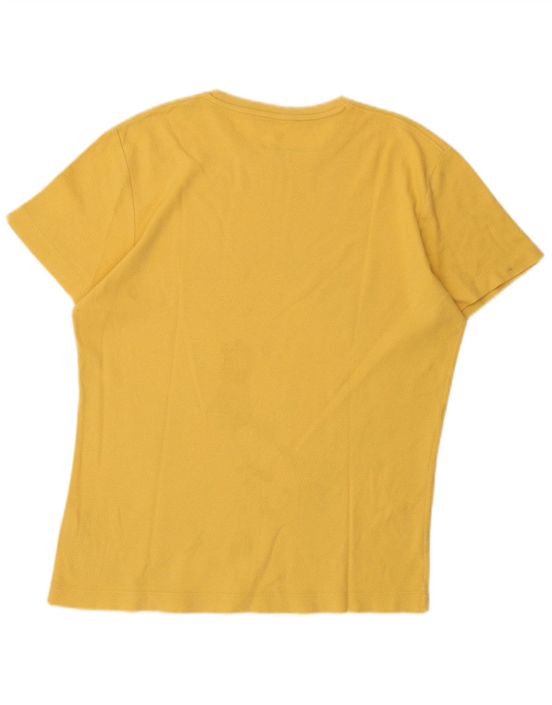 Massimo Dutti Herren-T-Shirt mit normaler Passform, mittelgelbe Baumwolle