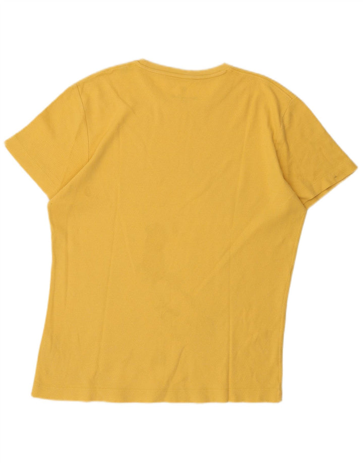 Massimo Dutti Herren-T-Shirt mit normaler Passform, mittelgelbe Baumwolle