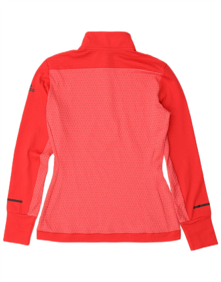 Adidas Damen-Pullover-Trainingsanzugoberteil mit Reißverschluss, UK 12, mittelrot, Farbblock