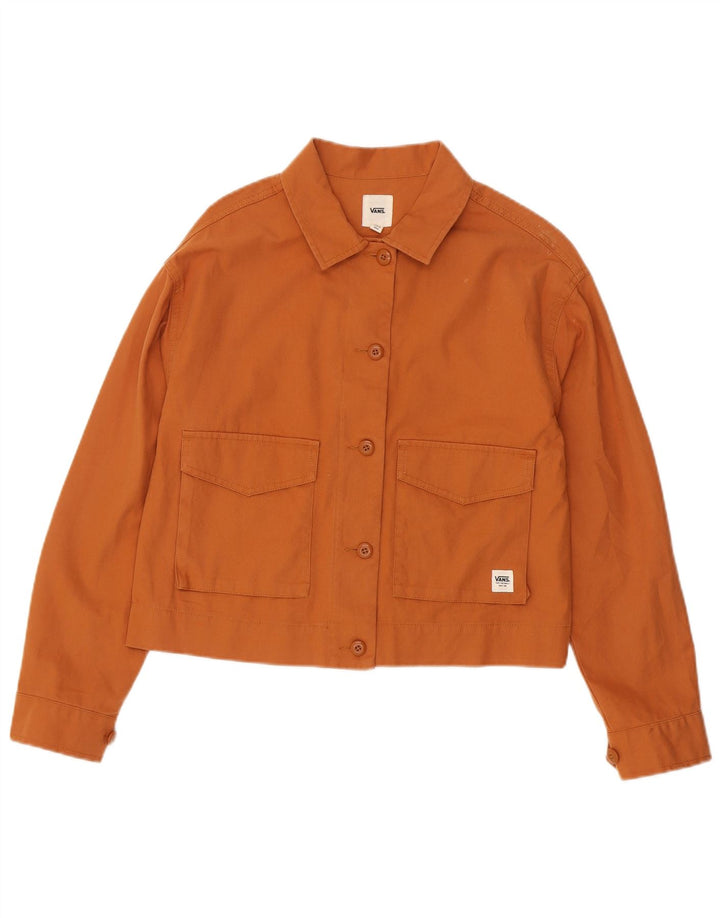 Vans Damen Crop Übergroße Bomberjacke UK 10 Small Orange Baumwolle